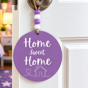 Custom  Door Knob Hanger, Personalized Door Sign, Reversible Sign
