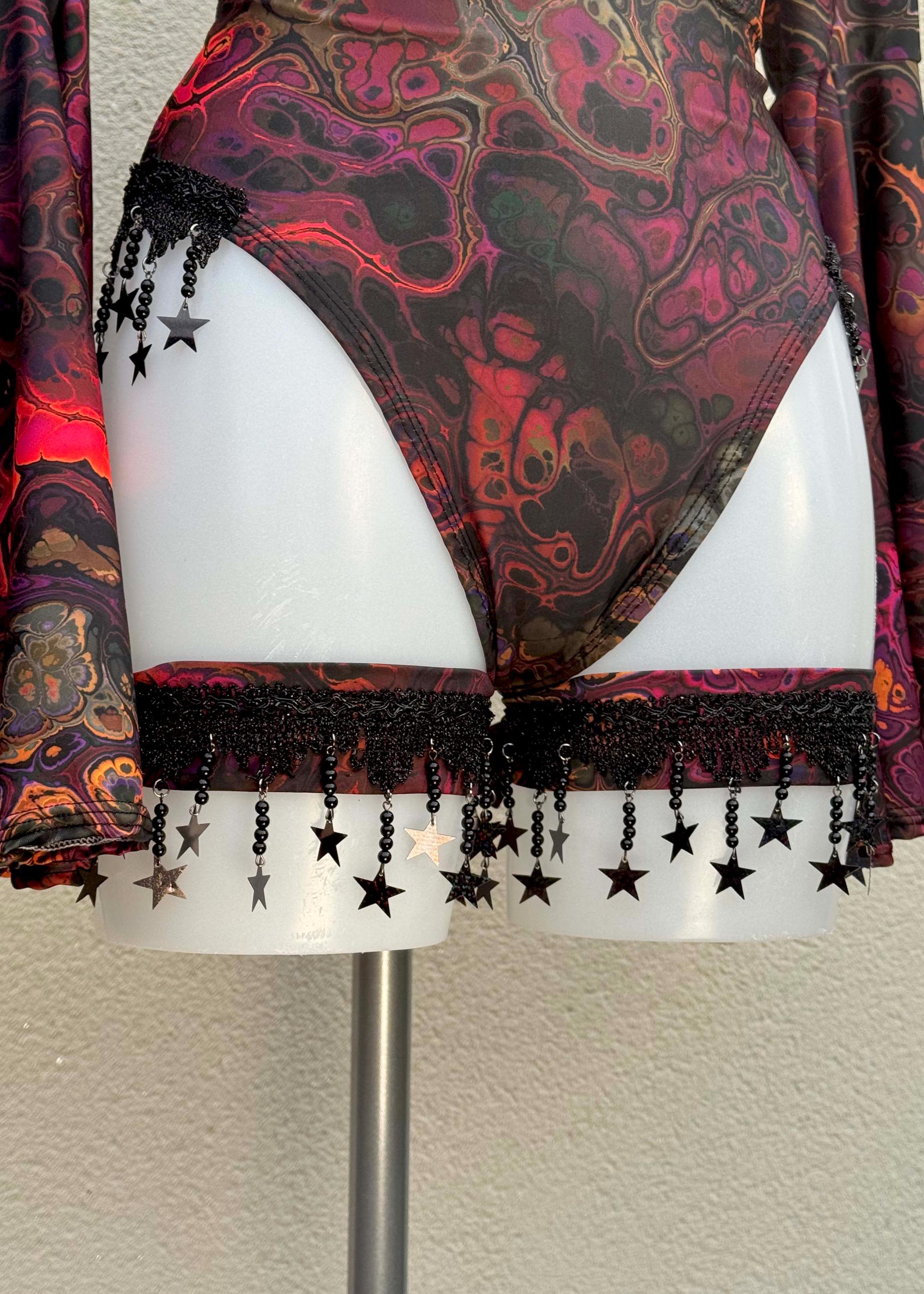 Fairy Rave Outfit: Dark Ink Keyhole Top, Shrug & Sequin Leg Cuffs - Etsy