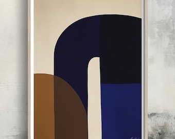 Lámina decorativa abstracta escandinava: Arte minimalista geométrico moderno