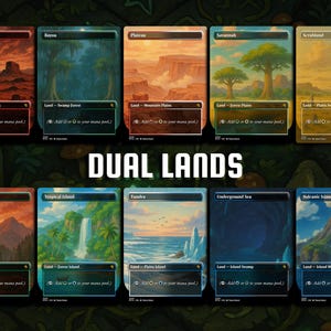 Full‑Art Dual Land Proxies | 10 Cards, Studio Anime Style | Matte Finish