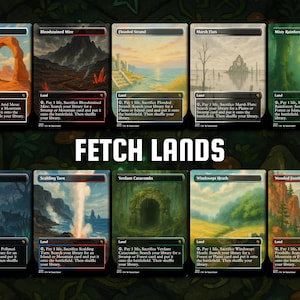 Full‑Art Fetch Land Proxies | 10 Cards, Studio Anime Style | Matte Finished