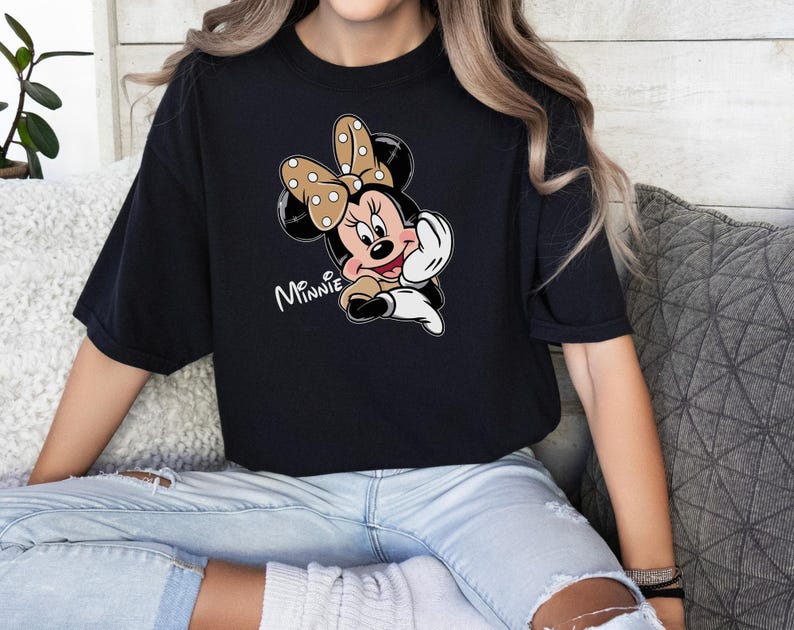Minnie Mouse Shirt, Comfort Colors, Cute Cartoon Shirt, Retro Mouse Tee, Polka Dot Bow Tshirt, Magical Character Shirt, Disney Tee 画像 7