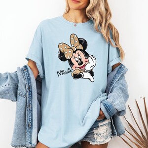 Minnie Mouse Shirt, Comfort Colors, Cute Cartoon Shirt, Retro Mouse Tee, Polka Dot Bow Tshirt, Magical Character Shirt, Disney Tee 画像 1