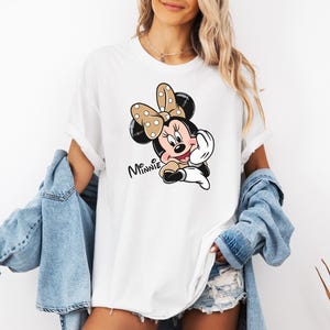 Minnie Mouse Shirt, Comfort Colors, Cute Cartoon Shirt, Retro Mouse Tee, Polka Dot Bow Tshirt, Magical Character Shirt, Disney Tee 画像 5