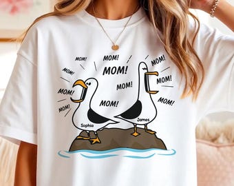Seagull Mom Mom Mom Tee, Personalized Name Design, Funny Mothers Day Gift For Mom, Mother's Day Tee, Seagull Shirt, Gift for Mom