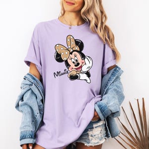 Minnie Mouse Shirt, Comfort Colors, Cute Cartoon Shirt, Retro Mouse Tee, Polka Dot Bow Tshirt, Magical Character Shirt, Disney Tee 画像 4