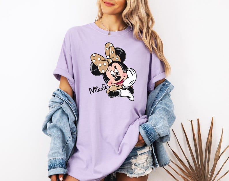 Minnie Mouse Shirt, Comfort Colors, Cute Cartoon Shirt, Retro Mouse Tee, Polka Dot Bow Tshirt, Magical Character Shirt, Disney Tee 画像 4