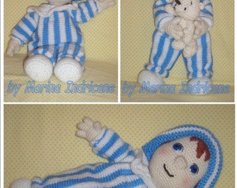 Andy Pandy doll toy crochet knitted pattern PDF NO REFUND