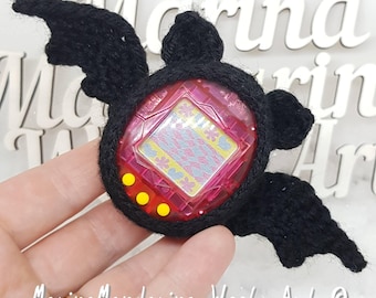Tamagotchi Halloween Bat crochet cases by MarinaMandarina can fit 4u/4u+ P's M!X Friends and similar