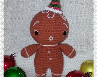 Kleine leckere Lebkuchen Mann Puppe häkeln Muster PDF Weihnachten/Neujahr Geschenk