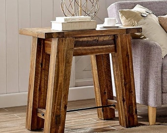 Alaterre Furniture Durango 27" W Industrial Wood End Table