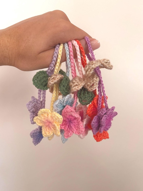 Flower Frangipani Hibiscus Bag Charm Pattern ONLY to DIY Make Your