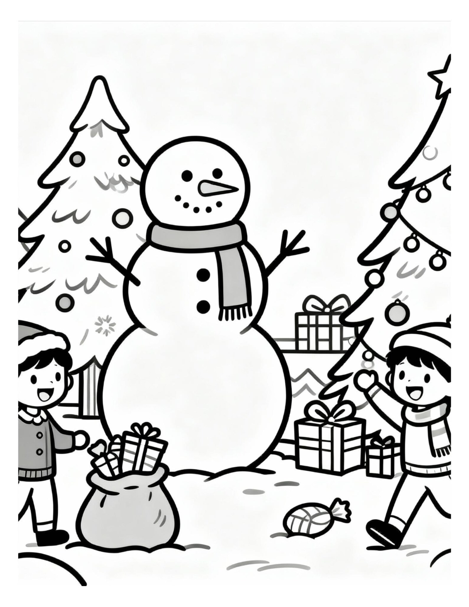 Printable Christmas Coloring Pages for Kids – Fun Holiday Line Art for ...