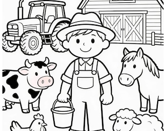 Farm Friends Aktivitätenpaket - 18 Seiten für Kinder (Ausmalen, Ich spioniere, Labyrinthe, Puzzles)