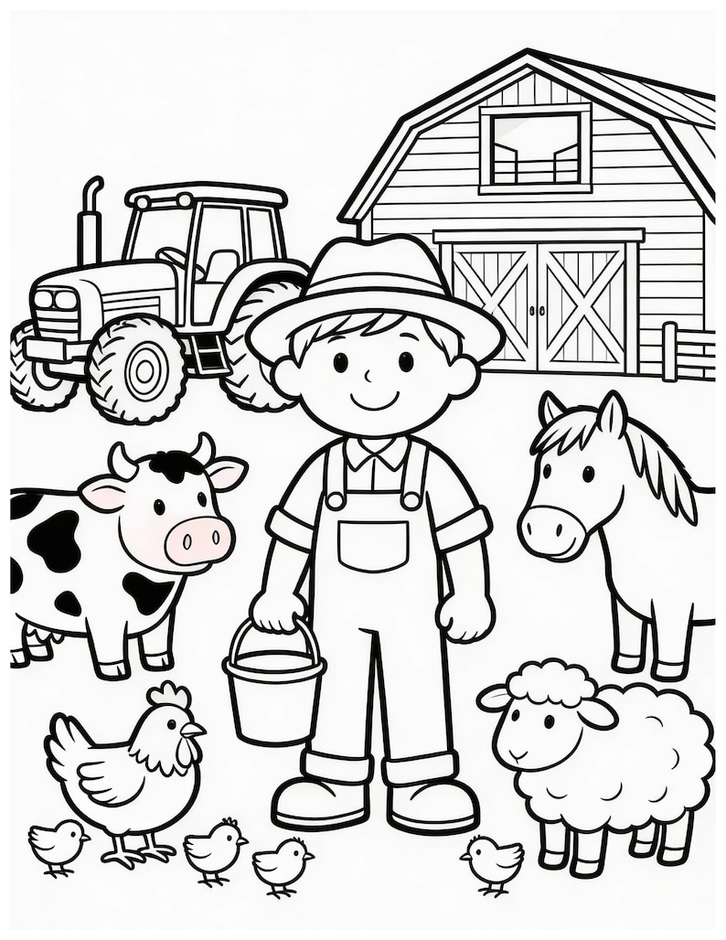 Farm Friends Printable Activity Pack – 18 Pages for Kids (coloring, I ...