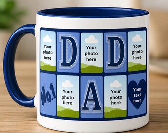 Fars dag-fotopresentpaket | Redigerbara muggar, dricksglas, skifferfärgade designer (nedladdning direkt)
