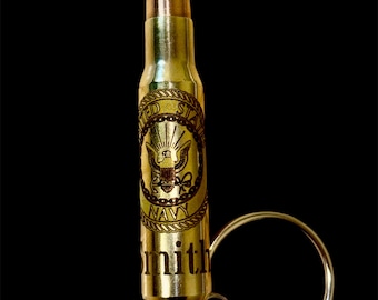 Military Keychain, Personalized Military Gift, Bullet Keychain Military Gift, Army, Navy, Marines, Air Force, Coast Guard