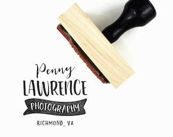 Custom Business Stamp | Photography Business Name + Location Stamp | Custom Business Rubber Stamp