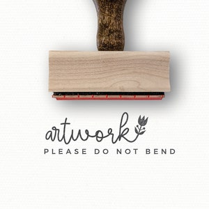 Do Not Bend Stamp | DIY Custom Packaging Stamp | Please Don&#39;t Bend | Stayflat Mailer Stamp | Art Packaging | Artwork Shipping Stamp | Folksy