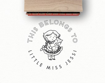 Bookplate Custom Stamp | Cat Lady Stamp | This Book Belongs to Name Stamp | Custom Personalized Gift | Custom Rubber Stamp | Ex Libris Stamp