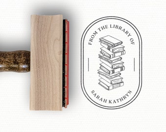 Custom Bookplate Stamp, a Rubber Stamp for your Library and Book Collection designed by Modern Maker Stamps | 0418