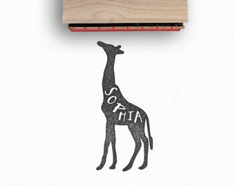 Custom Name Stamp | Giraffe Gift | Ex Libris Stamp | Giraffe Stamp | Teacher Stamp Gift | Custom Rubber Stamp | Personalized Custom Stamps