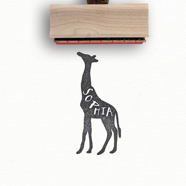 Custom Name Stamp | Giraffe Gift | Ex Libris Stamp | Giraffe Stamp | Teacher Stamp Gift | Custom Rubber Stamp | Personalized Custom Stamps