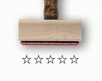 5 Star Rating Rubber Stamp - Book Journal Planner Stamp