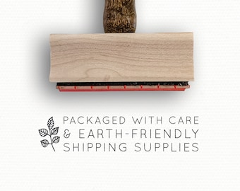 Packaging Stamp | Eco Friendly | Eco Packaging Stamps | "Packaged with Care & Earth-Friendly Shipping Supplies" | Wood Mounted Rubber Stamps