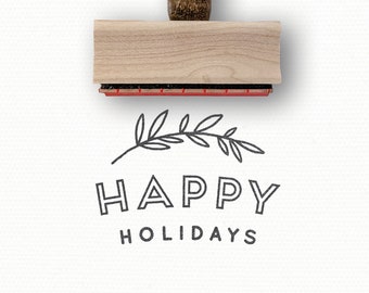 Happy Holidays Stamp | Happy Holidays 2023 Rubber Stamp | Holiday Stamps | Christmas Stamp | DIY Christmas Gift Tags Craft | Elegance