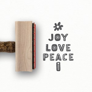 Joy Love Peace Stamp | Holiday Stamps | Christmas Tree Stamp | DIY Christmas Gift Tags | Christmas Cards | Christmas Stamps | Love Stamp