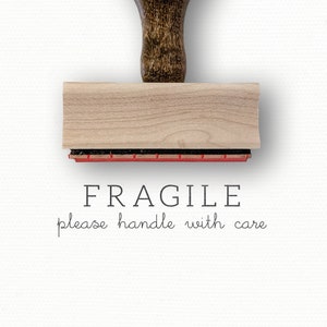 FRAGILE Stamp | Fragile Please Handle With Care Stamp | Ceramics Pottery Packaging Stamp | Fragile Rubbber Stamp | Large Simple Branch