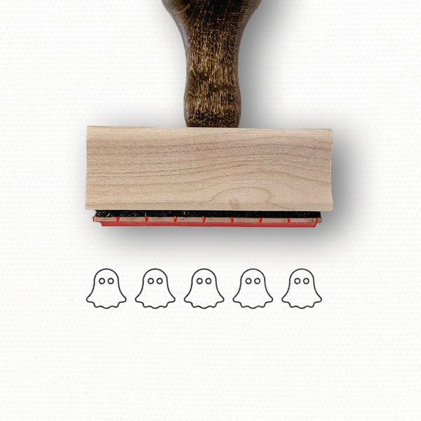 5 Ghosts Rating Rubber Stamp - Spooky Book Journal Stamp