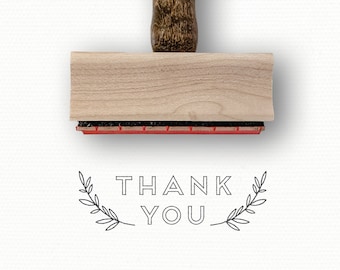 Thank You Stamp with Branches | DIY Thank You Card Note | DIY Thank You Tag Rubber Stamp | Pretty Simple Minimalist Thanks Stamp | Elegance