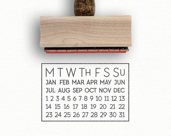 Perpetual Calendar Stamp Self Care Journal Date Stamp Agenda Journal Stamps  Bujo Stamps Planner Stamps Rubber Stamp BJ 