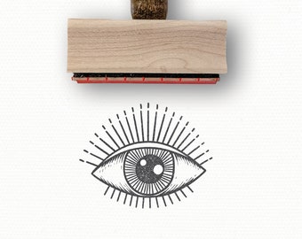 All-Seeing Eye Stamp, a Hand-Drawn Rubber Stamp for DIY Gift Wrap and Etsy Packaging by Modern Maker Stamps