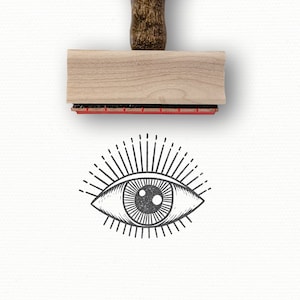 All-Seeing Eye Stamp, a Hand-Drawn Rubber Stamp for DIY Gift Wrap and Etsy Packaging by Modern Maker Stamps