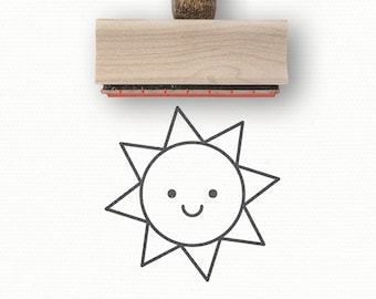 Happy Sun Rubber Stamp: Kawaii Sunshine, Teacher Planner Stamp