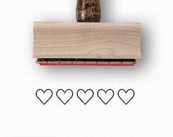 5 Hearts Rating Rubber Stamp: Love Bookish Journal Planner Stamp