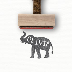 Elephant Custom Name Stamp | Custom Personalized Name Elephant Animal | Elephant Stamp | Olivia Stamp | Name Custom Stamp | Pen Pal Gift