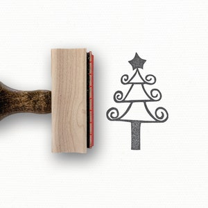 Christmas Tree Stamp | Whimsical Holiday Stamps | Christmas Stamps | Christmas Cards | DIY Christmas Gift Tags Craft | Holiday Rubber Stamps