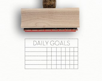 Daily Goals Habit Tracker Stamp | Goal Planner Stamps | Productivity Planner Stamp for BuJo | Student Planner Journal Stamps | BJ