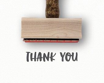 Thank You Stamp | DIY Ribbon Gift Wrap Ideas | 70s Retro Style Packaging Stamp | Thanks Wood Mounted Rubber Stamp Custom Etsy Thank You Note