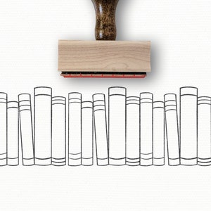 Book Stack Rubber Stamp: Bookish Reading Journal Stamp
