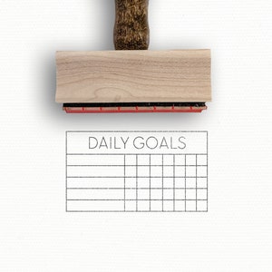 Daily Goals Habit Tracker Stamp | Goal Planner Stamps | Productivity Planner Stamp for BuJo | Student Planner Journal Stamps | BJ