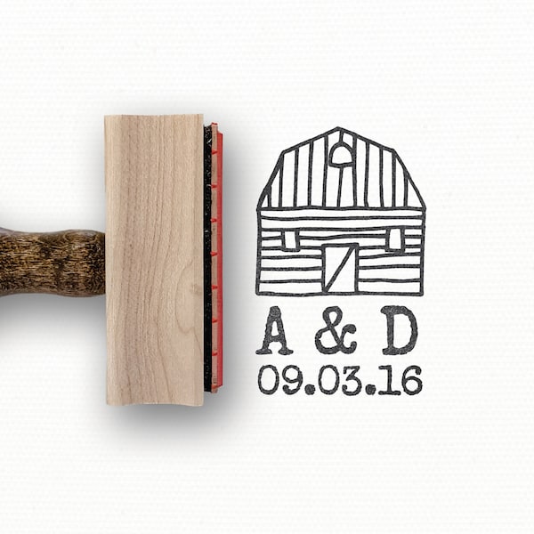 Barn Rubber Stamp Etsy