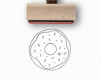 Sprinkles Frosted Donut Stamp, a Hand-Drawn Stamp for DIY Crafting and Packaging designed by Modern Maker Stamps | 0105