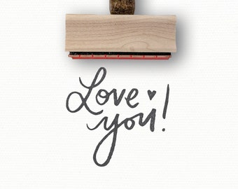 I Love You Stamp, a Hand-Written Stamp for DIY Handmade Valentine's and Anniversary Cards, a Rubber Stamper by Modern Maker Stamps | 0124