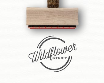 Custom Stamp Modern Logo Wildflower Logo Design Branding Packaging