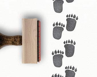 Bear Tracks | Paw Prints Stamp | Polar Bear Stamp | Brown Bear Footprints Stamp | Animal Tracks | Teacher Stamps | Camping Rubber Stamp